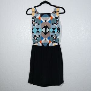 Twelfth Street‎ Cynthia Vincent Geo Print Scoop Back Silk Dress Size Small